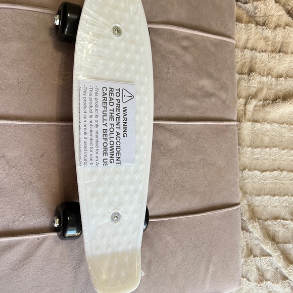 Other - White Mini Skateboard with Black Wheels